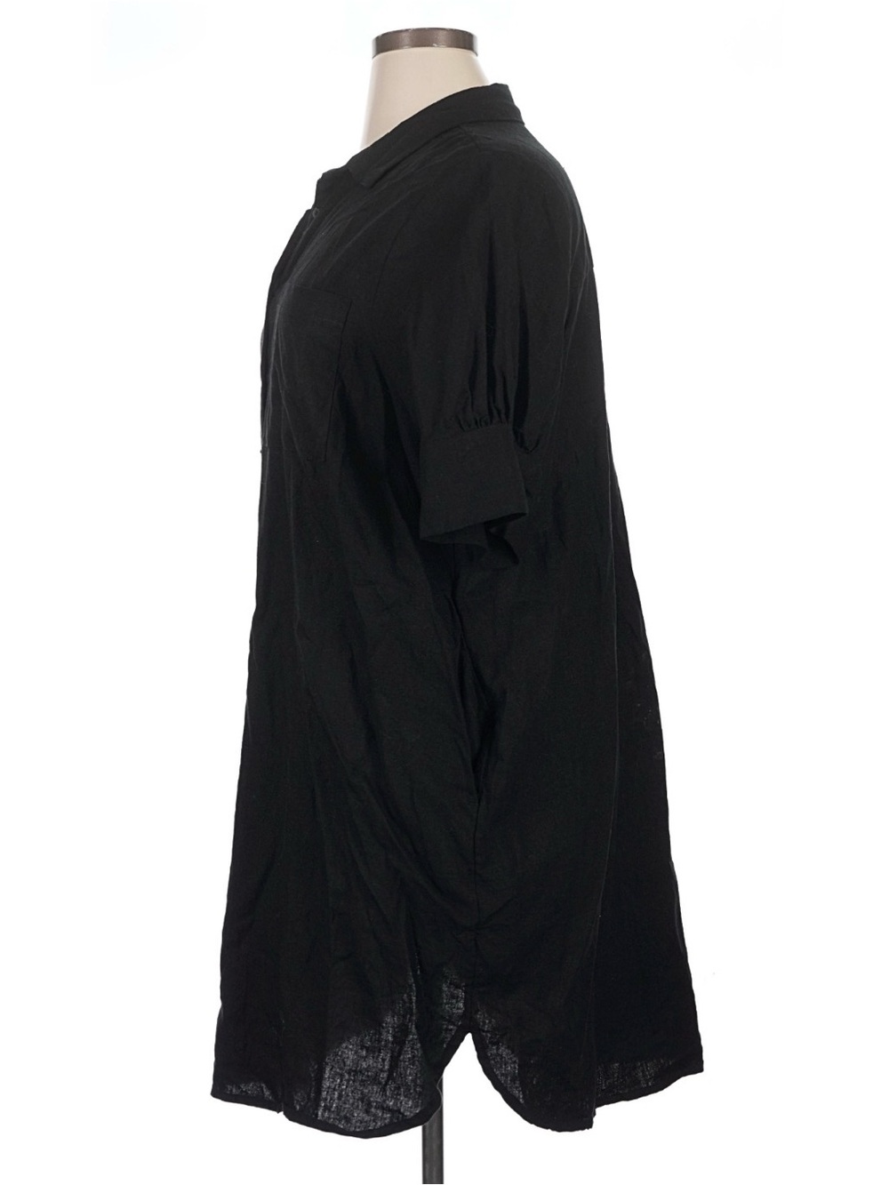 Old Navy Women’s Button Down Shirt Dress Black XL Linen Blend EUC - Picture 4 of 7